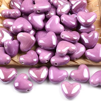 15 mm-es többszínű szív alakú kerámia gyöngyök porcelán négyzet alakú keresztlyukú gyöngyök ékszerkészítéshez karkötő nyaklánc varázslatok 2 mm-es lyuk