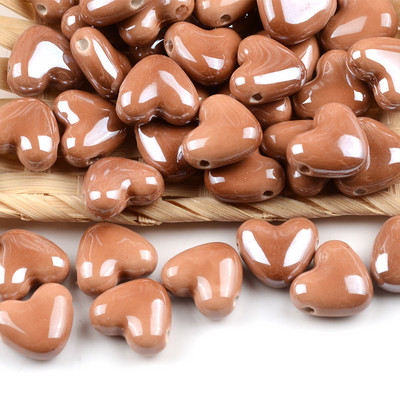 15 mm-es többszínű szív alakú kerámia gyöngyök porcelán négyzet alakú keresztlyukú gyöngyök ékszerkészítéshez karkötő nyaklánc varázslatok 2 mm-es lyuk