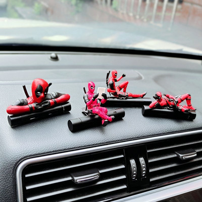 Car Interior Decoration Mini Anime Doll Model Metal Perfum Deadpool Car Air Freshener Car Accessories Anime Modeling Doll