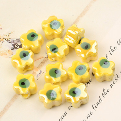 11 MM Perle za oči s dvostrukim licem Cvjetne keramičke perle Evil Spacer Charms Perla za izradu nakita Diy narukvica Abalorios Kralen Crafts