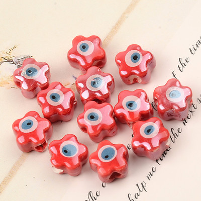 11 MM Perle za oči s dvostrukim licem Cvjetne keramičke perle Evil Spacer Charms Perla za izradu nakita Diy narukvica Abalorios Kralen Crafts