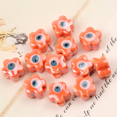 11 MM Perle za oči s dvostrukim licem Cvjetne keramičke perle Evil Spacer Charms Perla za izradu nakita Diy narukvica Abalorios Kralen Crafts