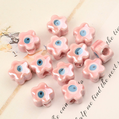 11 MM Perle za oči s dvostrukim licem Cvjetne keramičke perle Evil Spacer Charms Perla za izradu nakita Diy narukvica Abalorios Kralen Crafts