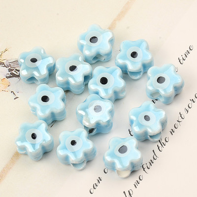 11 MM Perle za oči s dvostrukim licem Cvjetne keramičke perle Evil Spacer Charms Perla za izradu nakita Diy narukvica Abalorios Kralen Crafts
