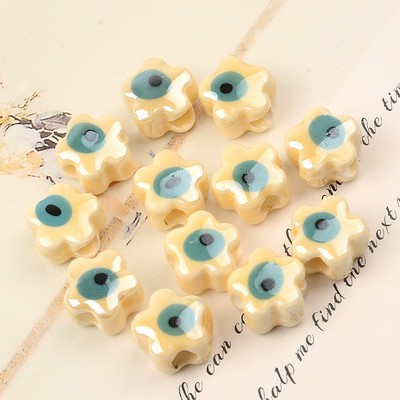 11 MM Perle za oči s dvostrukim licem Cvjetne keramičke perle Evil Spacer Charms Perla za izradu nakita Diy narukvica Abalorios Kralen Crafts