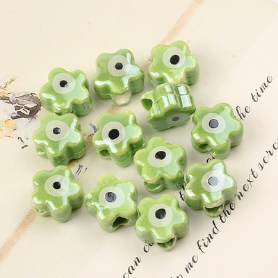11 MM Perle za oči s dvostrukim licem Cvjetne keramičke perle Evil Spacer Charms Perla za izradu nakita Diy narukvica Abalorios Kralen Crafts