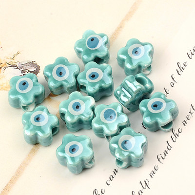 11 MM Perle za oči s dvostrukim licem Cvjetne keramičke perle Evil Spacer Charms Perla za izradu nakita Diy narukvica Abalorios Kralen Crafts