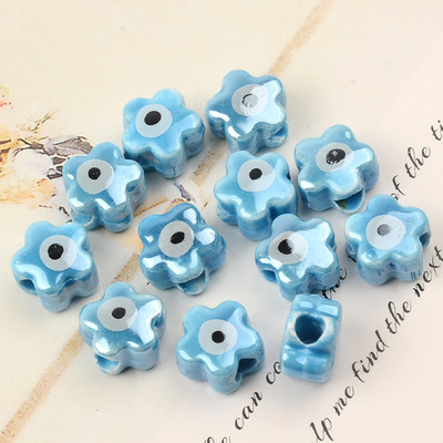 11 MM Perle za oči s dvostrukim licem Cvjetne keramičke perle Evil Spacer Charms Perla za izradu nakita Diy narukvica Abalorios Kralen Crafts