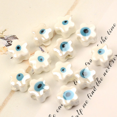 11 MM Perle za oči s dvostrukim licem Cvjetne keramičke perle Evil Spacer Charms Perla za izradu nakita Diy narukvica Abalorios Kralen Crafts