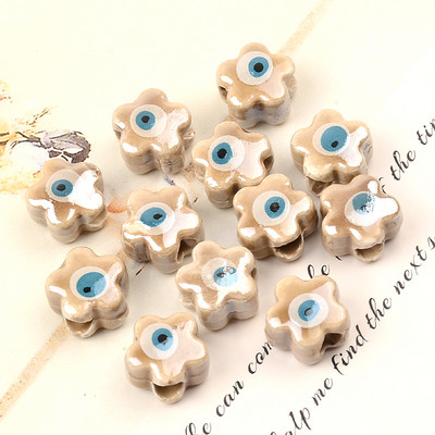 11 MM Perle za oči s dvostrukim licem Cvjetne keramičke perle Evil Spacer Charms Perla za izradu nakita Diy narukvica Abalorios Kralen Crafts