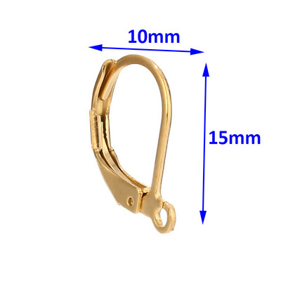 40 buc/lot 304 floare din oțel inoxidabil D ureche pârghie din spate auriu cârlig de cercei francez pentru bijuterii DIY descoperiri