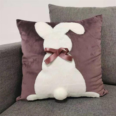 Najprodavanija bež uskršnja zec jastučnica četvrtasta baršunasta jastučnica slatki zeko dječja