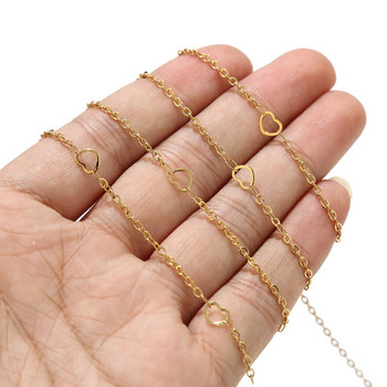 Αλυσίδες καλωδίων 2 μέτρων από ανοξείδωτο ατσάλι Heart Link για γυναίκες Κολιέ βραχιόλι Anklet Making DIY Bulk Jewelry Findings