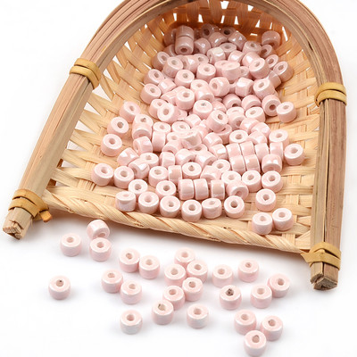 Multi Shape Pink sorozat kínai kerámia gyöngyök négyzet alakú kocka kerek szív alakú laza távtartó porcelán gyöngyök ékszerkészítéshez barkácsolás