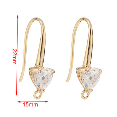 6 komada najkvalitetnijih žica za ušice s kamenom kukom Pozlaćene preko mesinga Nalaz za naušnice 22x15 mm Bez olova Bez nikla