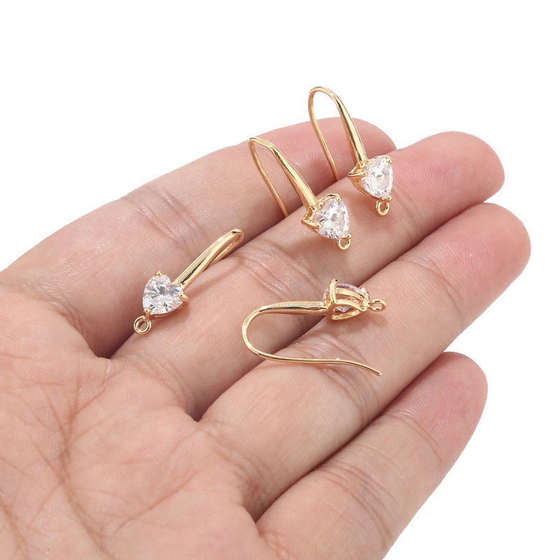 6 komada najkvalitetnijih žica za ušice s kamenom kukom Pozlaćene preko mesinga Nalaz za naušnice 22x15 mm Bez olova Bez nikla