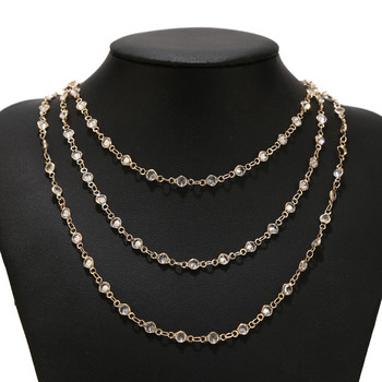 1 μέτρο KC Gold Raw Brass CZ Chain Bezel 4,5mm Clear CZ Round Beads Connectors Link Rosary Chain for DIY Jewelry Making