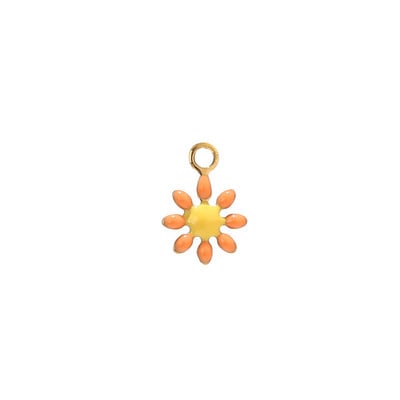 20db Rozsdamentes acél Arany Zománc Daisy Charms Gyöngyök karkötőhöz Nyaklánc Leletek készítése Vízálló