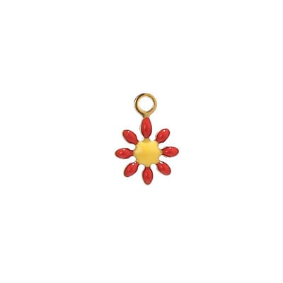 20db Rozsdamentes acél Arany Zománc Daisy Charms Gyöngyök karkötőhöz Nyaklánc Leletek készítése Vízálló