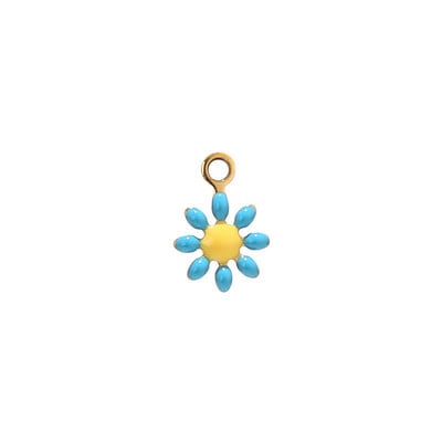 20db Rozsdamentes acél Arany Zománc Daisy Charms Gyöngyök karkötőhöz Nyaklánc Leletek készítése Vízálló