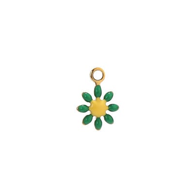 20db Rozsdamentes acél Arany Zománc Daisy Charms Gyöngyök karkötőhöz Nyaklánc Leletek készítése Vízálló