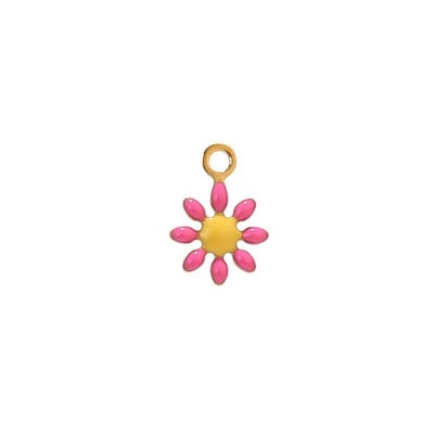 20db Rozsdamentes acél Arany Zománc Daisy Charms Gyöngyök karkötőhöz Nyaklánc Leletek készítése Vízálló