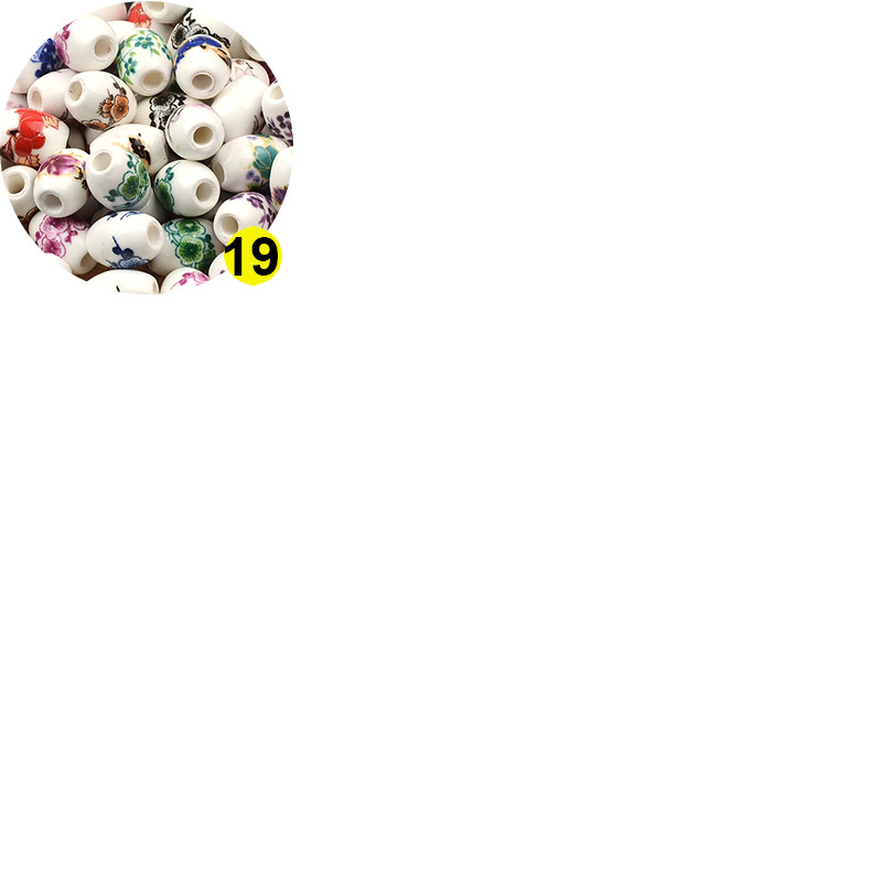 Cvjetni uzorci 8x10 mm Ovalne keramičke perle 2,5 mm Velika rupa Porculanske labave razmaknice Perle za izradu nakita za rukotvorine „uradi sam“