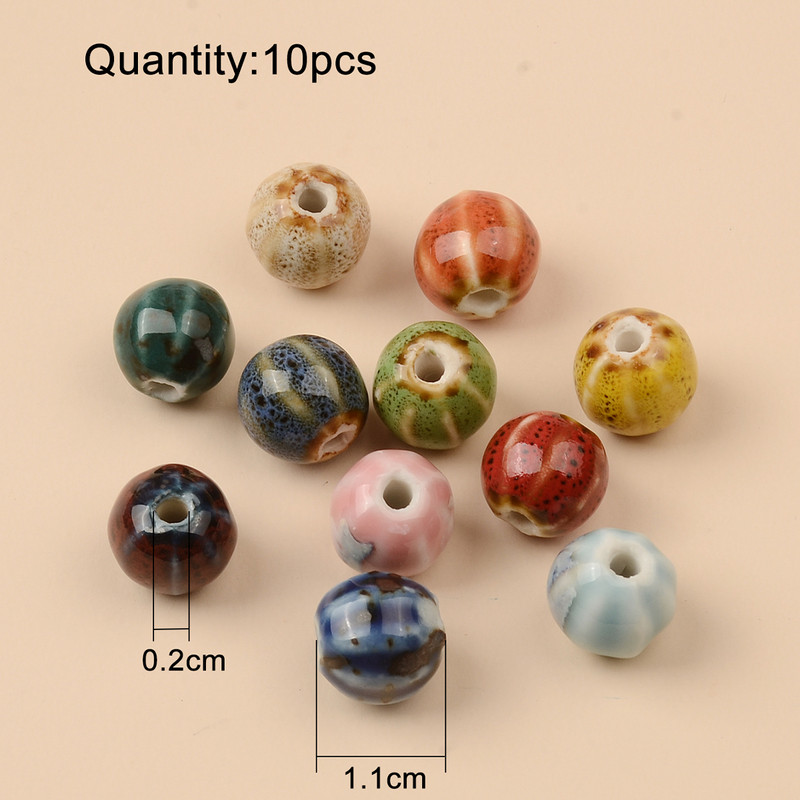10 kom/vreći retro male bundeve porculanske keramičke perle labave razmaknice perle za izradu nakita narukvica ručno rađeni diy dodaci