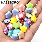 15 mm šareni pentagram kineske keramičke perle 2 mm rupa izrađena od procelana za narukvicu, ogrlicu, izradu nakita