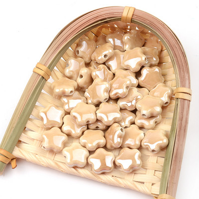 15 mm šareni pentagram kineske keramičke perle 2 mm rupa izrađena od procelana za narukvicu, ogrlicu, izradu nakita