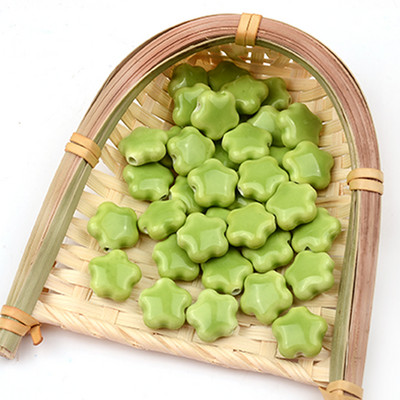 15 mm šareni pentagram kineske keramičke perle 2 mm rupa izrađena od procelana za narukvicu, ogrlicu, izradu nakita