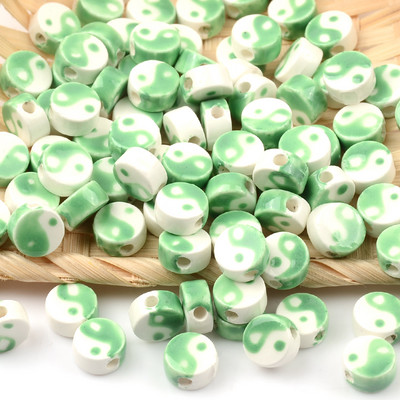 10 kom/lot 8 mm tai chi dizajn keramičke perle za za izradu nakita ogrlica narukvica porculanske razmaknice perle za izradu nakita