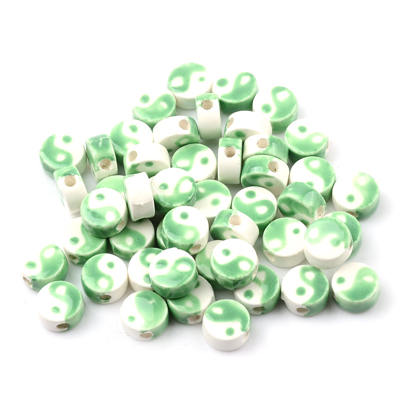 10 kom/lot 8 mm tai chi dizajn keramičke perle za za izradu nakita ogrlica narukvica porculanske razmaknice perle za izradu nakita