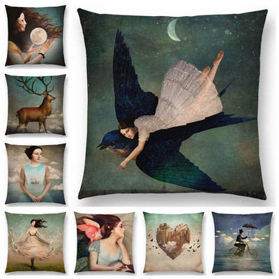 New Elegant Lady Lovely Girl Shakespeare Plays Fantasy Painting Heart Free Wish Sea Cushion Coupe Safe Throw Μαξιλαροθήκη