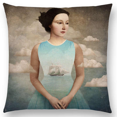Új Elegant Lady Lovely Girl Shakespeare Fantasy-játékok Szívfestés Ingyenes Kívánság tengeri párnahuzat Kanapétakaró párnahuzat