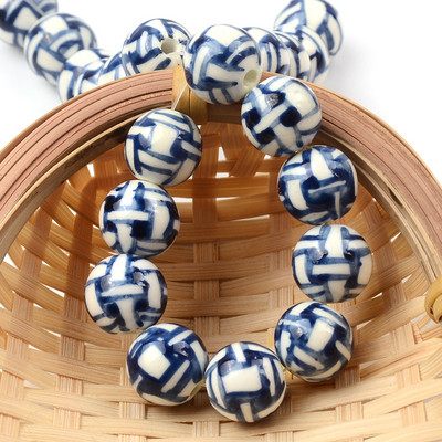 Kézzel festett 8mm/10mm/12mm golyós kerámia gyöngyök laza porcelán gyöngyök ékszerkészítéshez barkácsolás gyöngyös karkötő ékszer kiegészítők