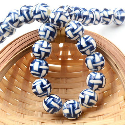 Kézzel festett 8mm/10mm/12mm golyós kerámia gyöngyök laza porcelán gyöngyök ékszerkészítéshez barkácsolás gyöngyös karkötő ékszer kiegészítők