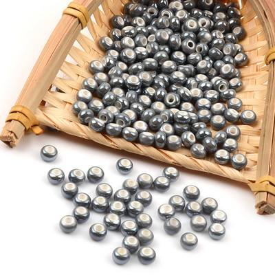 Siva serija Kineske keramičke perle Kvadratna kocka Okrugli cilindar u obliku srca Labavi odstojnik Porculanske perle za izradu nakita DIY