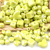 Grass Green serija kineskih keramičkih perli kvadratne kocke okruglog oblika srca labavi odstojnik porculanske perle za izradu nakita DIY