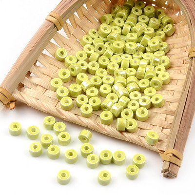 Grass Green serija kineskih keramičkih perli kvadratne kocke okruglog oblika srca labavi odstojnik porculanske perle za izradu nakita DIY