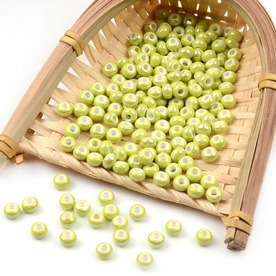 Grass Green serija kineskih keramičkih perli kvadratne kocke okruglog oblika srca labavi odstojnik porculanske perle za izradu nakita DIY