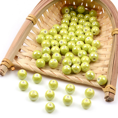 Grass Green serija kineskih keramičkih perli kvadratne kocke okruglog oblika srca labavi odstojnik porculanske perle za izradu nakita DIY