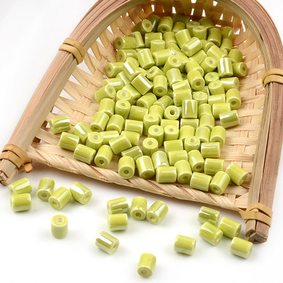 Grass Green serija kineskih keramičkih perli kvadratne kocke okruglog oblika srca labavi odstojnik porculanske perle za izradu nakita DIY