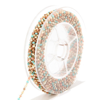 8 μέτρα Miyuki Seed Glass Bead Chain 1,8mm από ανοξείδωτο ατσάλι Satellite Beaded Tiny Chain For Anklet Anklet Bracelet κατασκευή