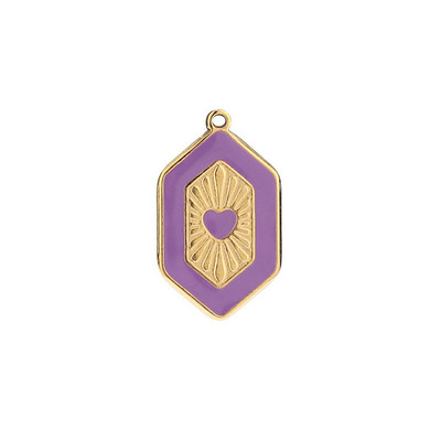 5 komada emajliranog nehrđajućeg čelika Hex privjesci šareni štit privjesci za žene djevojke Nekclace Nalazi za izradu nakita