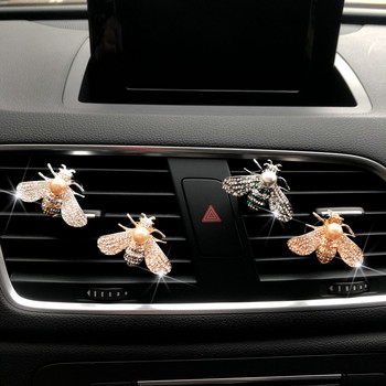Щипка за вентилационен отвор за кола Освежител за въздух Авто интериорен декор Bling Fashion Butterfly Bee Aroma Diffuser Орнамент Аксесоар за кола Подарък за момичета