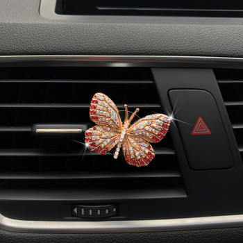 Щипка за вентилационен отвор за кола Освежител за въздух Авто интериорен декор Bling Fashion Butterfly Bee Aroma Diffuser Орнамент Аксесоар за кола Подарък за момичета