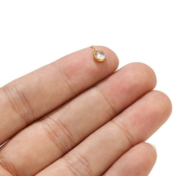 Μικροσκοπικά χρυσά μενταγιόν 10 τμχ από ανοξείδωτο χάλυβα AAA Clear Zircon Birthstone Charms για Κολιέ Βραχιόλι Κατασκευή κοσμημάτων