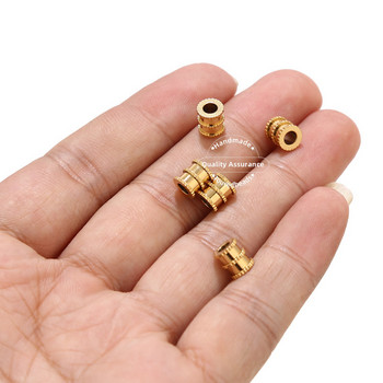 20 τμχ Ανοξείδωτο ατσάλι Χρυσό 6mm Κυλίνδρου Loose Beads Grooved Tube Spacer Bead for DIY Women Ανδρικά βραχιόλια Κοσμήματα ευρήματα