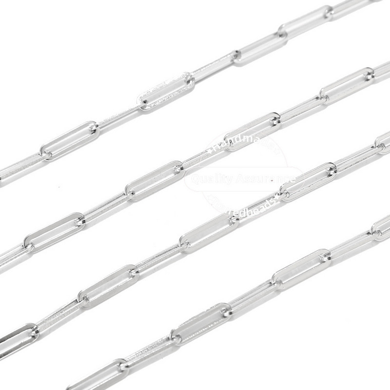 1 metar 4x14 mm širine od nehrđajućeg čelika, pravokutni izvučeni lančići s ravnim kabelom, nalazi prikladni za izradu nakita DIY